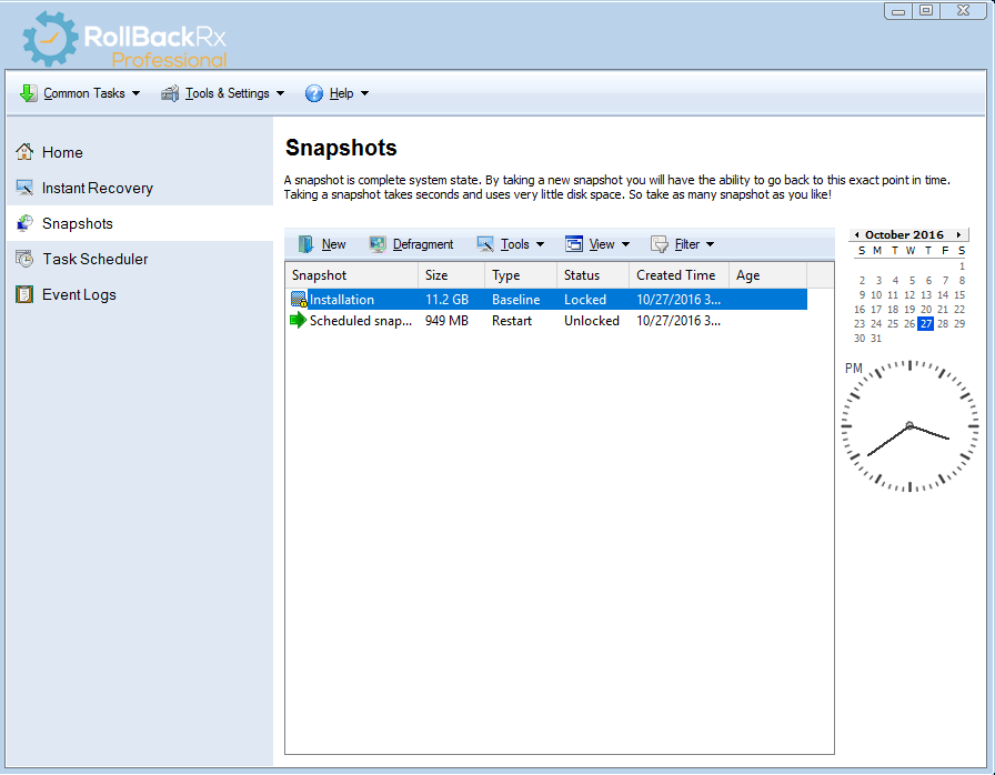 screenshot of RollBack Rx Professional
